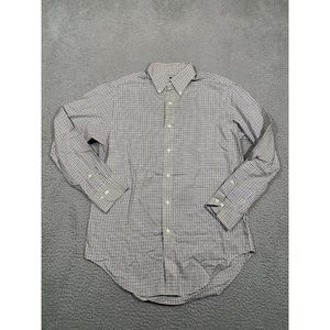 Lauren Ralph‎ Lauren Mens Shirt Blue Plaid Classic Fit Non Iron Button 15 32/33